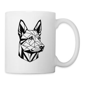Geometric Line Art Australian Kelpie Sheepdog - Mug - white - Right