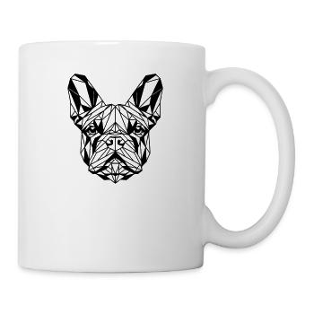 Geometrische Strichkunst Bulldogge Französische Bulldoggen - Tasse - Weiß - Rechts