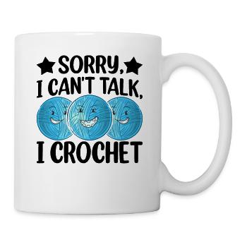 Idées de crochet amusantes - Désolé, je ne peux pas parler, je crochete - Mug blanc - blanc - Droite