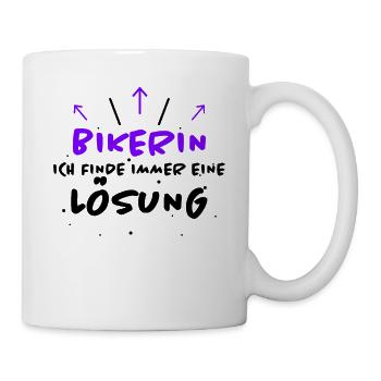 Bikerin Spruch Biker Lustiges Bikerin Geschenk - Tasse - Weiß - Rechts