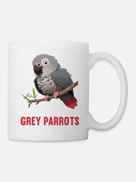 African grey parrots - Mug - white