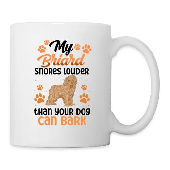Briard snores louder Berger de Brie - Mug - white - Right