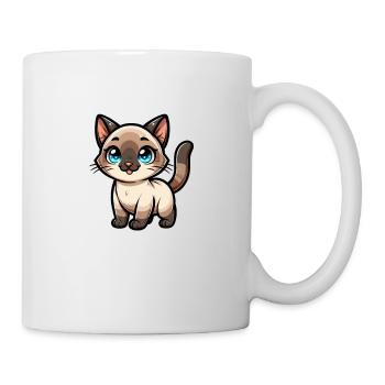 Chat siamois de dessin animé mignon - Mug blanc - blanc - Droite