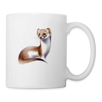 Aquarelle Souris Belette - Mug blanc - blanc - Droite