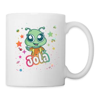 JOLA - Beautiful Girl Name with Cute Alien - Mug - white - Right