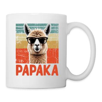 Papaka Lustiger Alpaka Papa Perfekter Style - Tasse - Weiß - Rechts