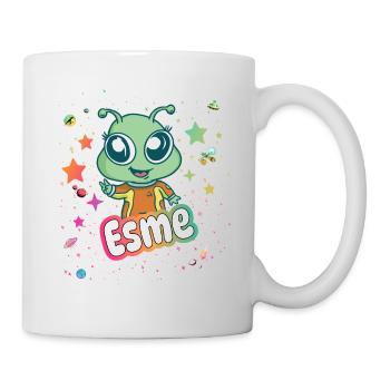 ESME - Beautiful girl name with cute alien - Mug - white - Right