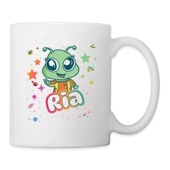 RIA - Beau nom de fille avec extraterrestre mignon - Mug blanc - blanc - Droite