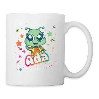 ADA - Schöner Mädchen Name mit süßem Alien - Tasse - Weiß - Rechts