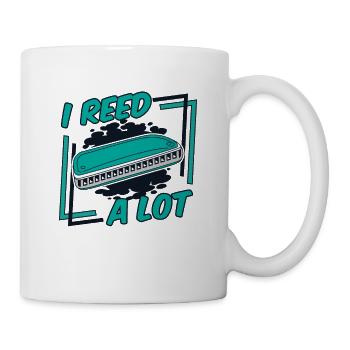 I Reed A Lot Harmonist Harmonicist Mouth Harp - Mug - white - Right