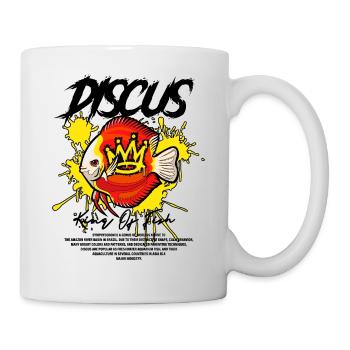 Diskusfisch Buntbarsch Fischhalter Streetwear - Tasse - Weiß - Rechts