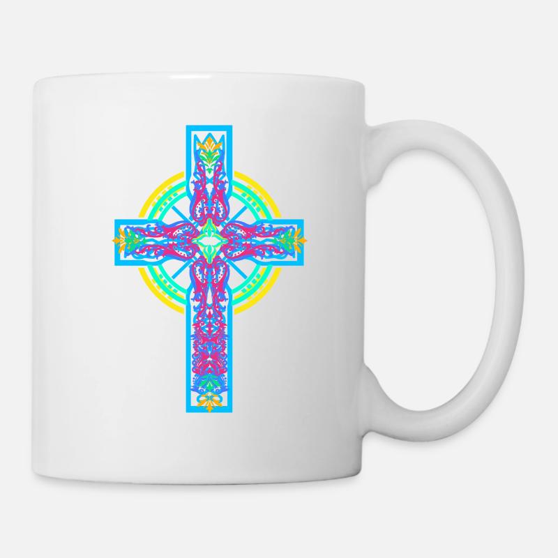 Jésus-Dieu, Croix, Croix, Crucifix - Mug blanc - blanc