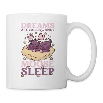 Les rêves appellent les jeunes de mignons orignaux - Mug blanc - blanc - Droite