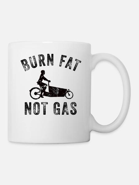 Brûlez les graisses au lieu de l’essence Cargo Cargobike - Mug blanc - blanc