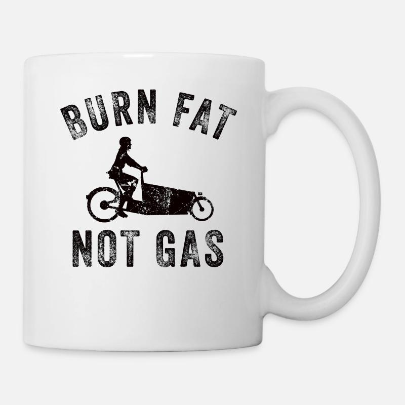 Brûlez les graisses au lieu de l’essence Cargo Cargobike - Mug blanc - blanc