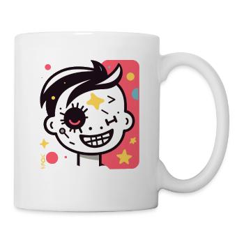 Abstraktes Lustiges Cooles Cartoon-Kind - Tasse - Weiß - Rechts