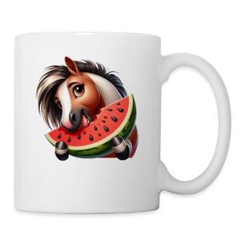 Pferde Pferdeliebhaber Landwirt Bauer Melone - Tasse - Weiß - Rechts