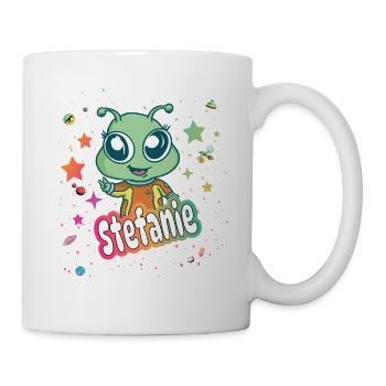 STEFANIE - Beautiful girl name with cute alien - Mug - white - Right