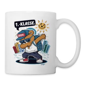 1. Klasse Teddy-Bär Schule 2024 - Tasse - Weiß - Rechts
