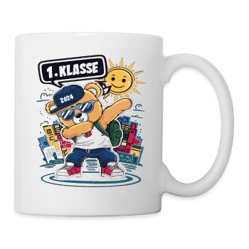 1. Klasse Teddy-Bär Schule 2024 - Tasse - Weiß - Rechts
