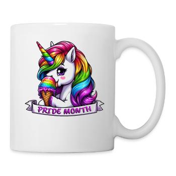 LGBTQ Pride Monat Einhorn Regenbogen Toleranz - Tasse - Weiß - Rechts