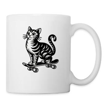 Bengal cat skateboarder in classic - Mug - white - Right