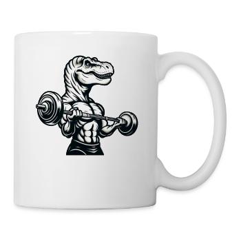 T-Rex Dino Haltères Haltérophilie Fitness Workout - Mug blanc - blanc - Droite