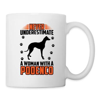 Podenco Windhund Frau mit Podenco - Tasse - Weiß - Rechts