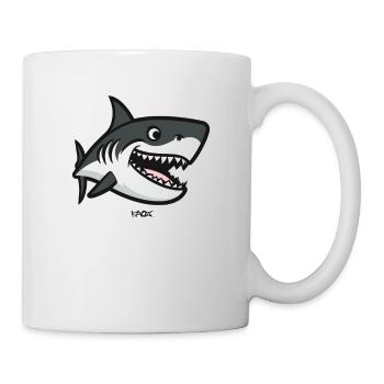 Funny, silly shark - Mug - white - Right