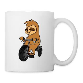 Paresseux Équitation Tricycle T-Shirt Animal En Trike Jeu de Mots - Mug blanc - blanc - Droite