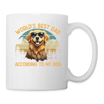 Welt Bester Hundepapa Golden Retriever Lustige - Tasse - Weiß - Rechts