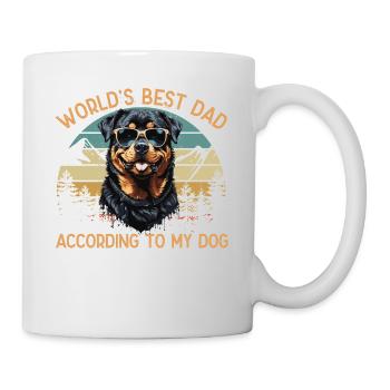 Welt Bester Hundepapa Rottweiler Lustige Motive - Tasse - Weiß - Rechts