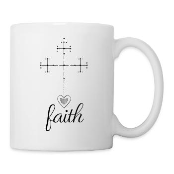 Faith Kreuz Christen Herz Christ Geschenk Religion - Tasse - Weiß - Rechts