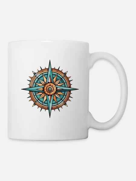 Kompass Travel - Tasse - Weiß