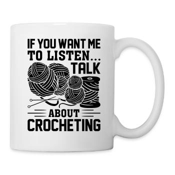 Crochet - Si tu veux que j’écoute Parle de croco - Mug blanc - blanc - Droite