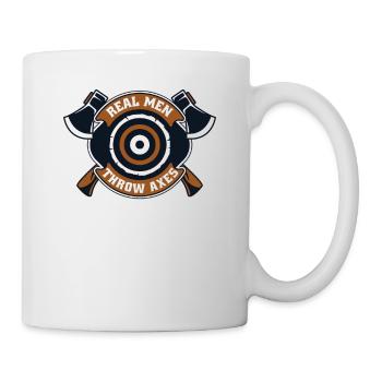 De vrais hommes lancent des haches Hache de compétition de lancer de hache - Mug blanc - blanc - Droite