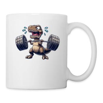 T-Rex Dino Haltères Haltérophilie Entraînement Fitness - Mug blanc - blanc - Droite