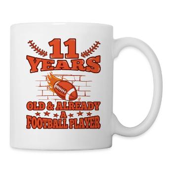 11th birthday Boy football 11 Years Old - Mug - white - Right
