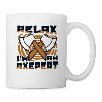 Relax I’m An Axepert Hache de compétition de lancer de hache - Mug blanc - blanc - Droite