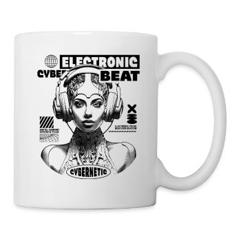 Futuristic Sci-Fi Electronic Music T-Shirt - Mug - white - Right