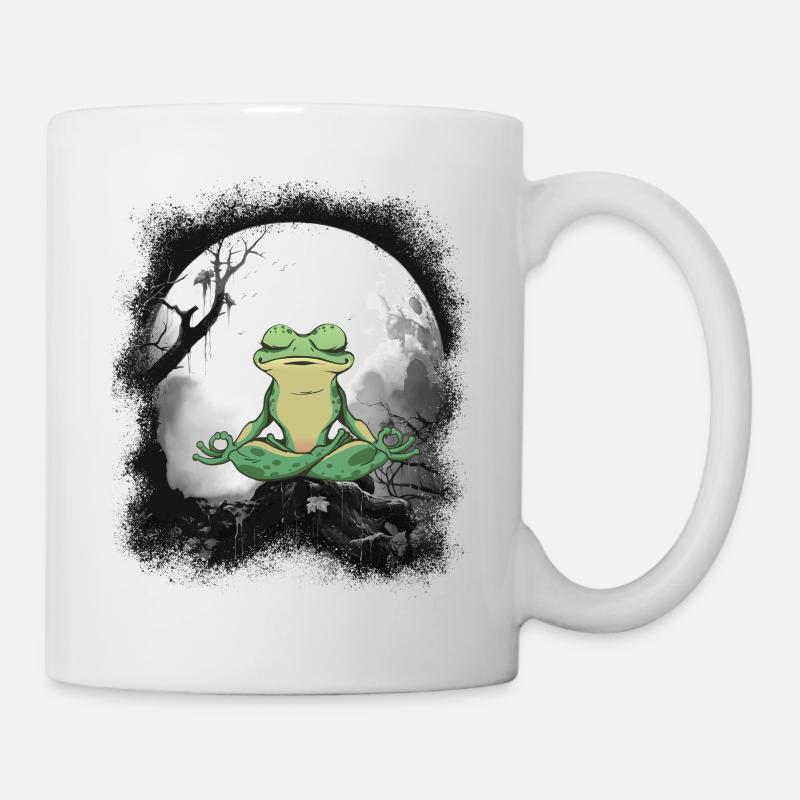 Frosch Frösche Meditation meditieren Waldbewohner - Tasse - Weiß