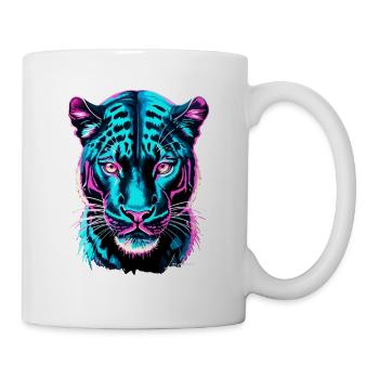 Neon Panther Facial - Cyber Futuristic Collection - Mug - white - Right
