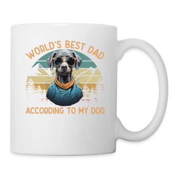Meilleur chien du monde papa braque de Weimar Funny Dogs - Mug blanc - blanc - Droite