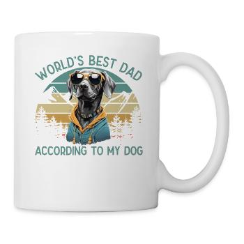 Meilleur chien du monde papa braque de Weimar Funny Dogs - Mug blanc - blanc - Droite
