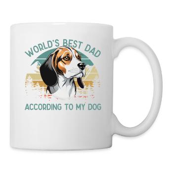 Welt Bester Hundepapa Beagle Lustige Hunde Liebe - Tasse - Weiß - Rechts