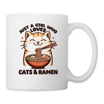 Katze mit Nudeln Ramen kawaii Katze - Tasse - Weiß - Rechts