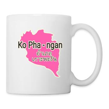 Koh Phangan Insel Karte - Tasse - Weiß - Rechts