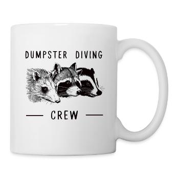 Dumpster Diving Crew funny Raccoon Opossum Skunk T - Mug - white - Right
