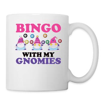 Bingo Mit Meinen Gnomies Lustiges Bingo - Tasse - Weiß - Rechts