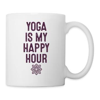 Yoga Is My Happy Hour Relaxation Mandala Chakra - Mug - white - Right